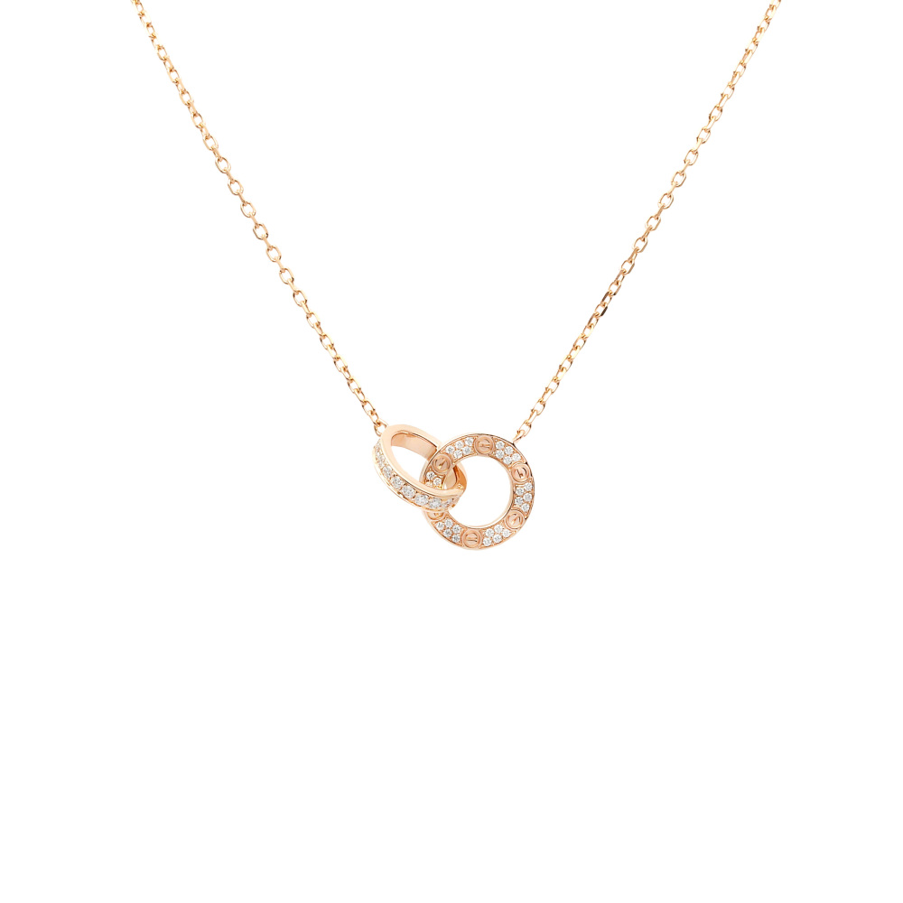 Cartier Love Necklace 18K Rose Gold Diamond B7224528