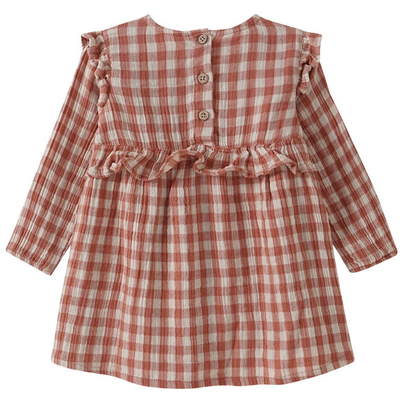 Topomini Pure Collection Baby Musselin-Kleid mit Karo-Muster
