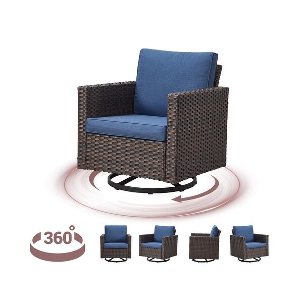 PE Wicker Sofa Rocking Chair Ottoman Set of 9