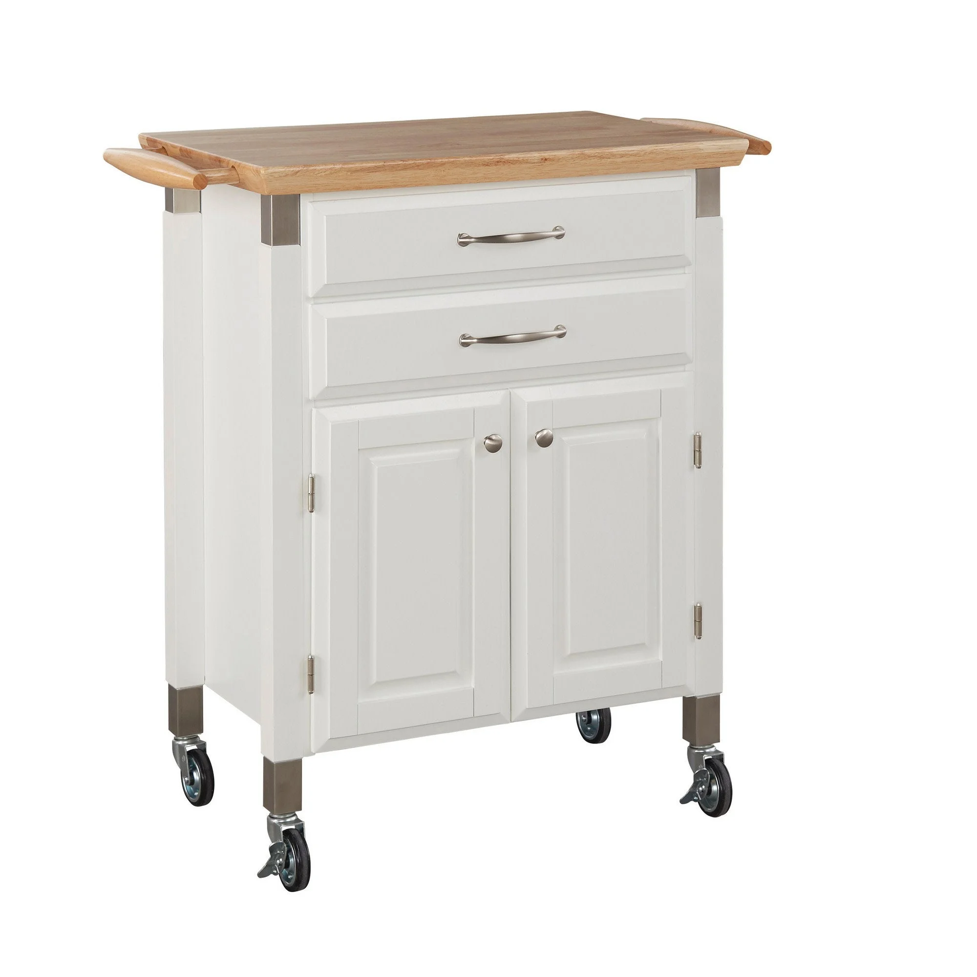 Homestyles Dolly Madison Wood Rolling Kitchen Cart in Off White
