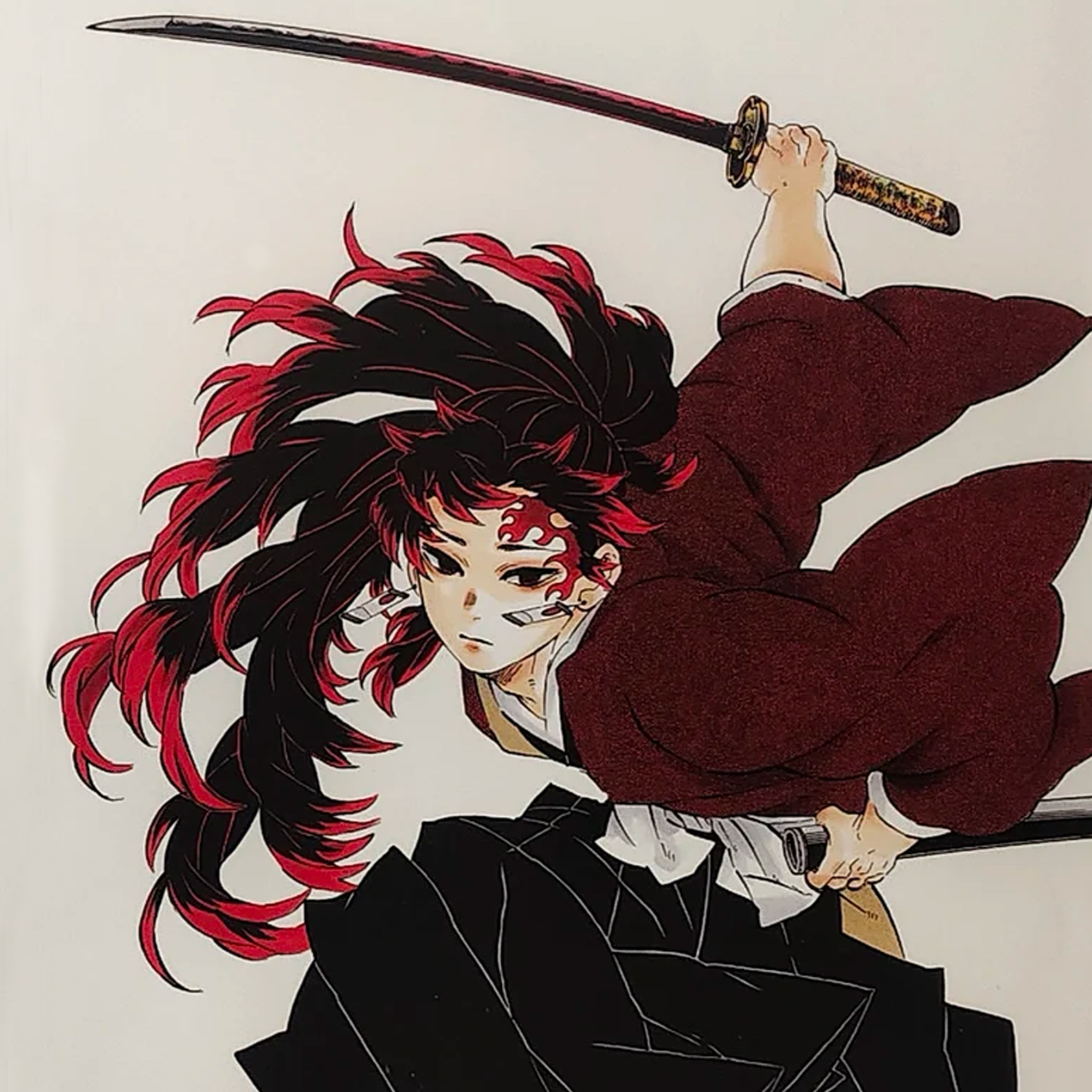 GM11 | Tsugikuni Yoriichi Sword | Leather Saya | Demon Slayer | Handmade Real Sword | Sharp | 1045 Carbon steel | Full tang and Battle ready | Full-tang | Spartan Blades Club | CHEN'S SWORDS 1892 - Spartan Blades Club - 陳氏劍莊1892
