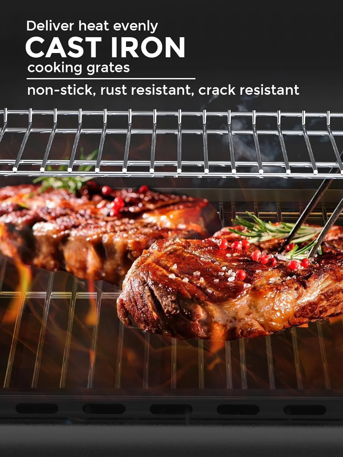 4-Burner Propane Gas Grill with Porcelain-Enameled Cast Iron Grates and Side Burne G0141A