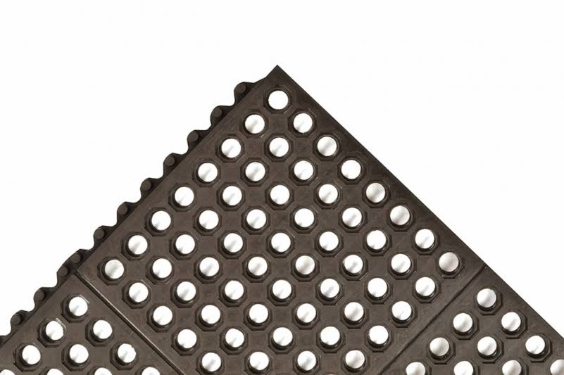 Notrax 650sfr33bl Interlock Drainage Mat,black,3 Ft.x3 ft.