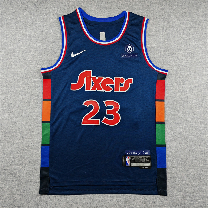 Men's Philadelphia 76ers LeBron James #23 Navy 2021/22 Swingman Jersey - City Edition