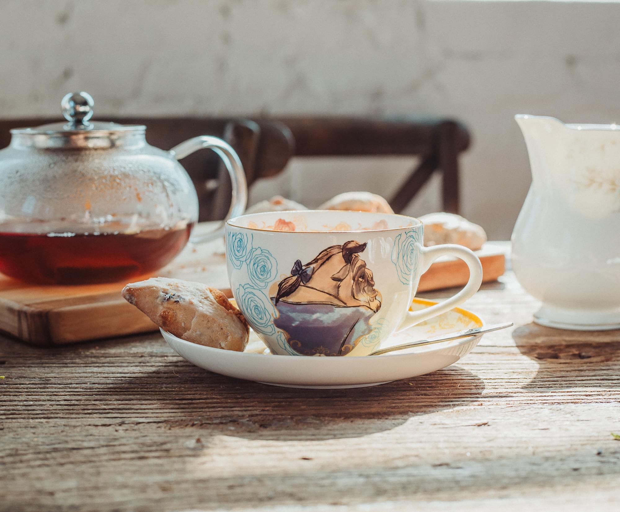 Beauty and the Beast Bone China Teacup and Saucer | Set of 2