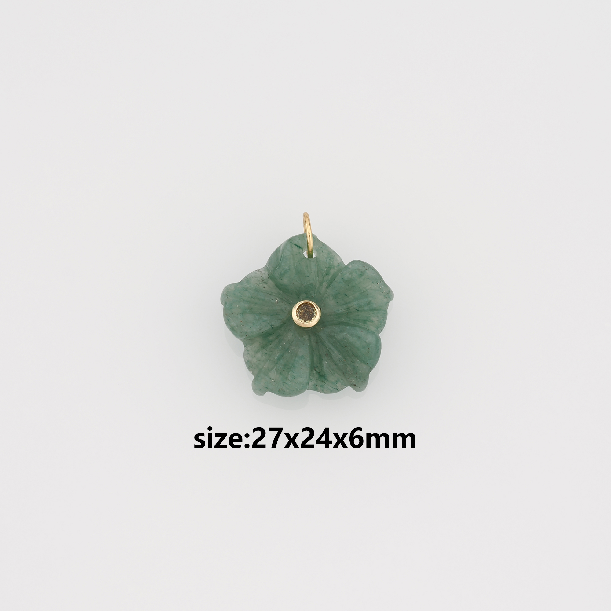 18K Gold Filled Flower Pendant,Natural Stone Flower Charm Earrings Necklace for DIY Jewelry Making Supply
