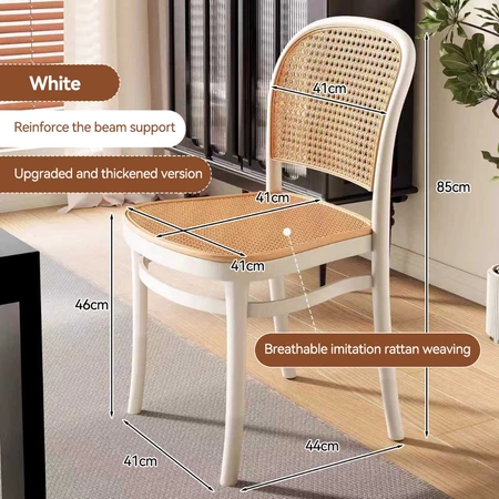 Dining Chair Home Plastic Rattan Chair Backrest Stackable Desk Stool Modern Minimalist Kerusi Meja Makan Kerusi Plastik
