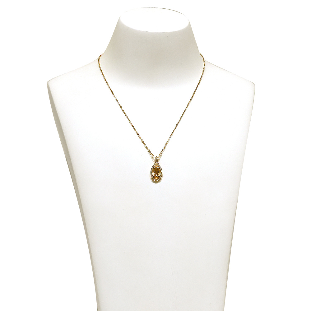 Cartier Double C Logo Necklace 18K Rose Gold Diamond B7219300