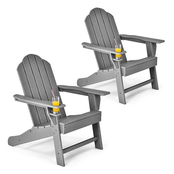 Costway 2PCS Patio Adirondack Chair Weather Resistant Garden Deck