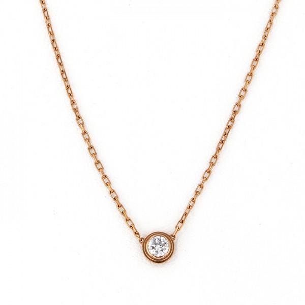 Cartier Damour (diamant Leger) Lm Necklace 18K Rose Gold Diamond