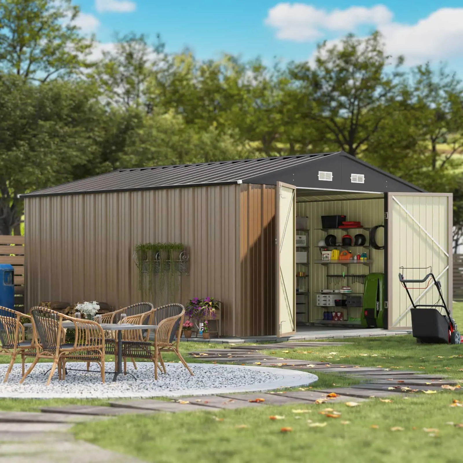 Patiolife 10x12 Metal Shed