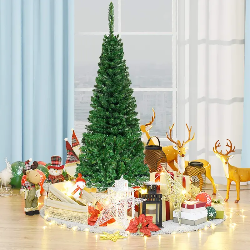 Premium Pencil-Style Pre-Lit Christmas Tree – Available in 4.5FT, 6.5FT, and 7.5FT Heights