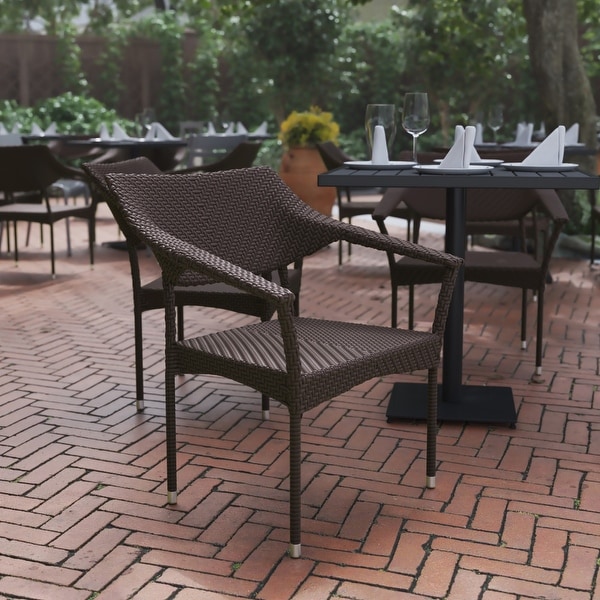All Weather Commercial Grade PE Rattan Stacking Patio Chairs