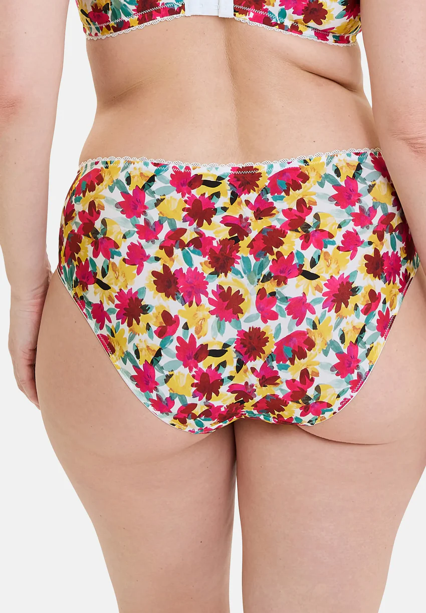 Slip Célia Fleurs Rouges & Jaunes