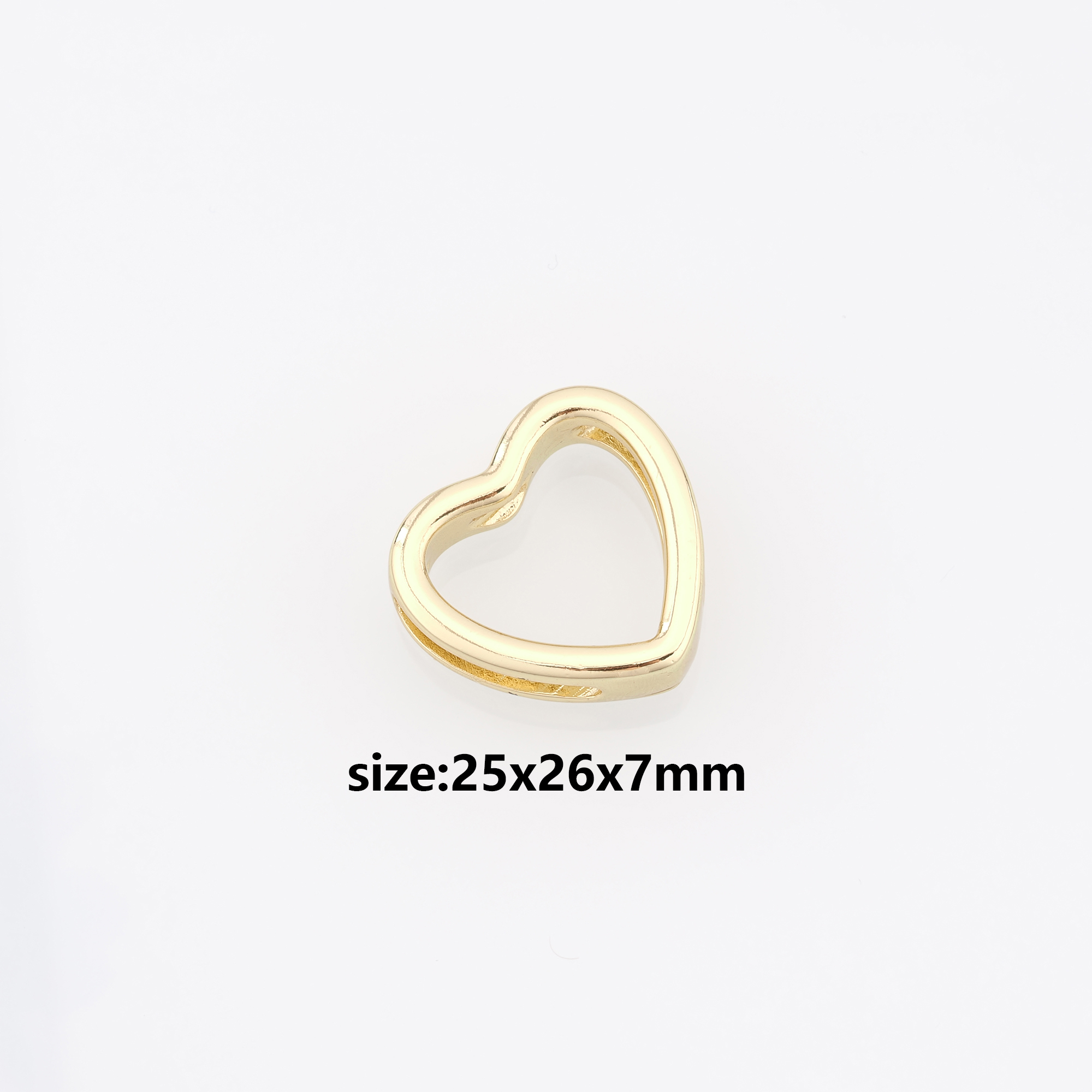 18K Gold Filled Heart Spacer Beads,Heart Bead for Bracelet Jewelry Necklace Making Supply