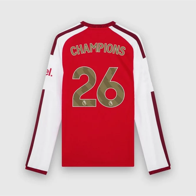 Arsenal Home Champions Man Player Long Sleeve Jersey 26/27
