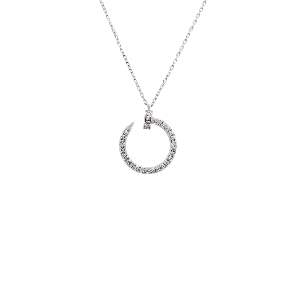 Cartier Juste un Clou Diamond Necklace 18K White Gold B7224898