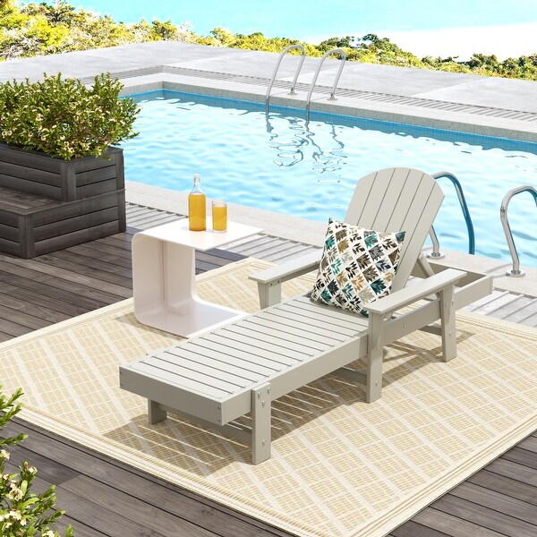 Polytrends Altura Poly EcoFriendly All Weather Reclining Chaise Lounge with Arms