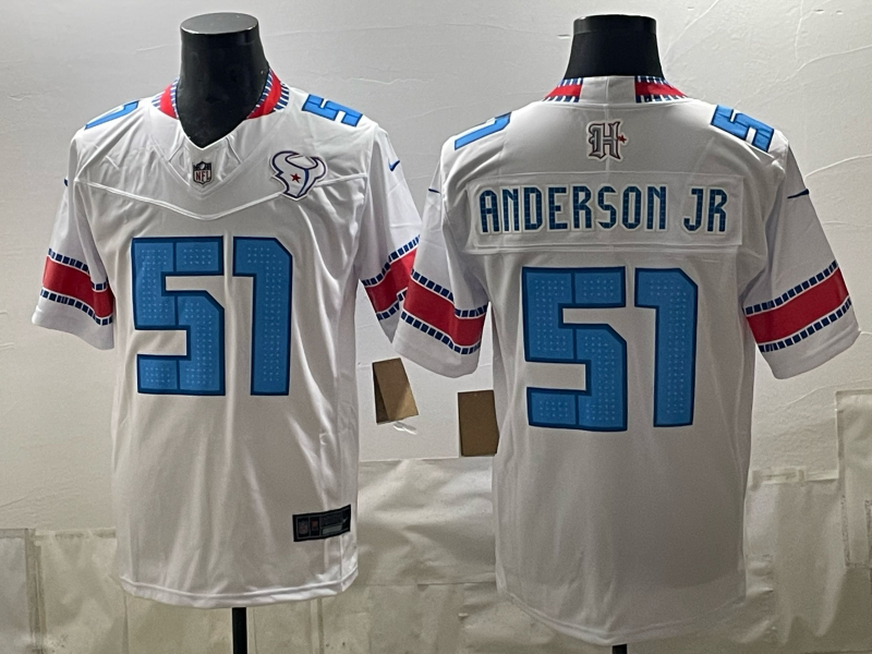 Men's Houston Texans Will Anderson Jr. #51 White 2026 Rivalries Collection Game Jersey