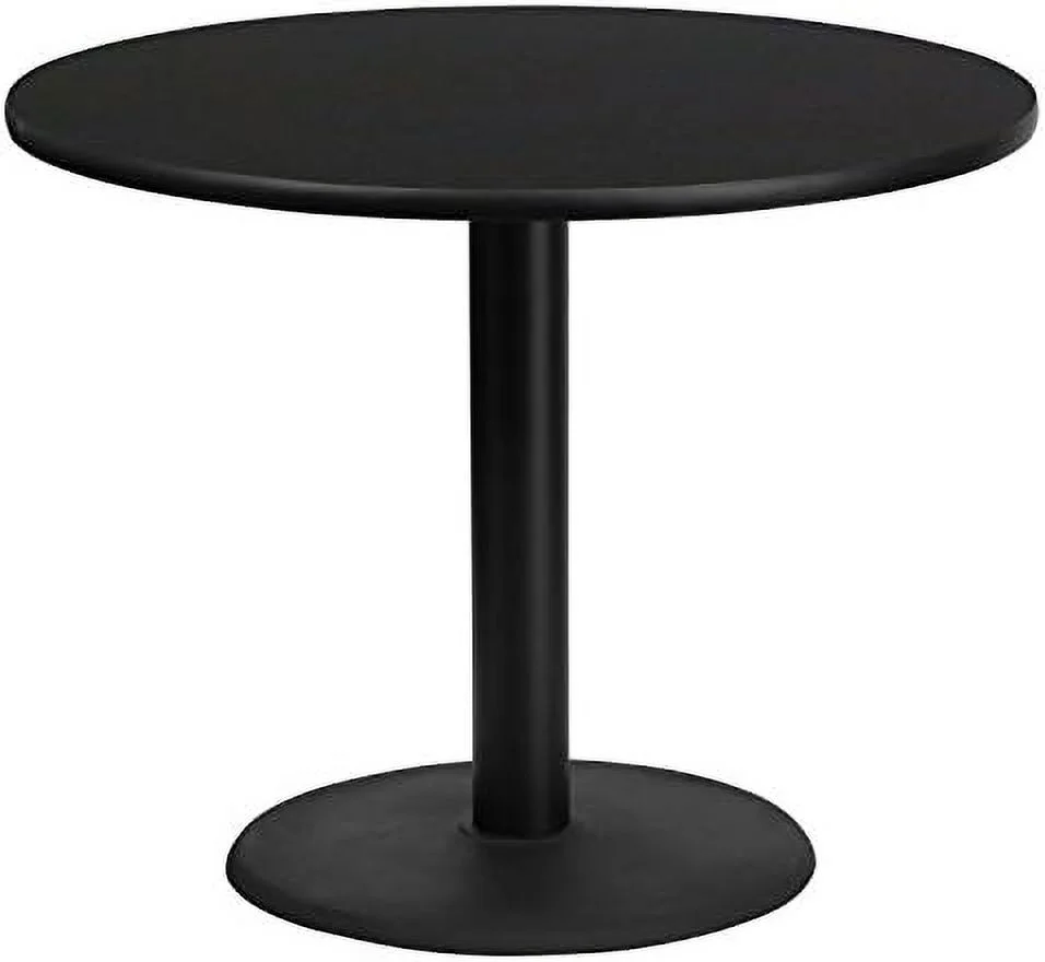 HBBOOMLIFE Graniss 36'' Round Mahogany Laminate Table Top with 24'' Round Table Height Base