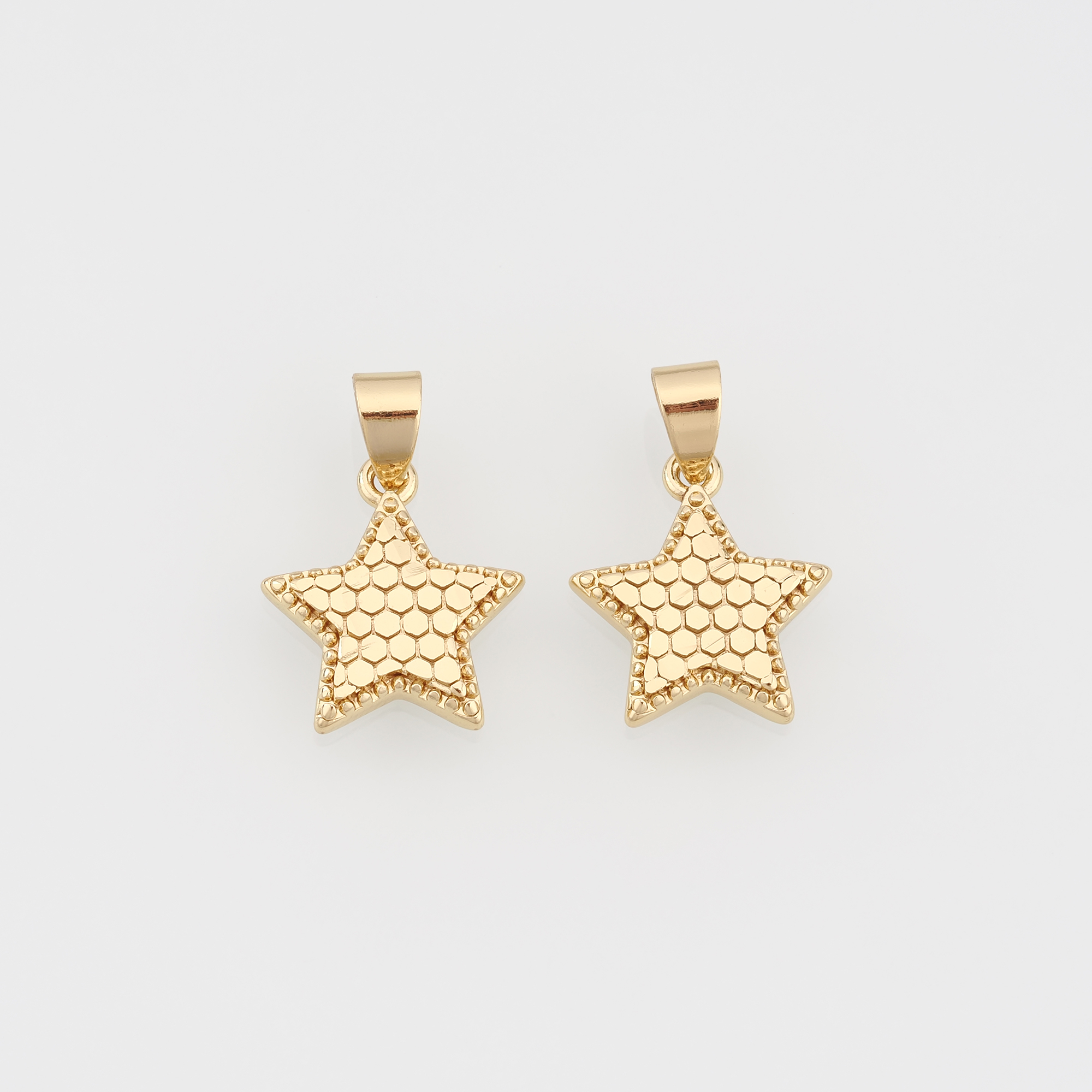 18K Gold Filled Star Pendant,Celestial Charm Earrings Necklace for DIY Jewelry Making Supply