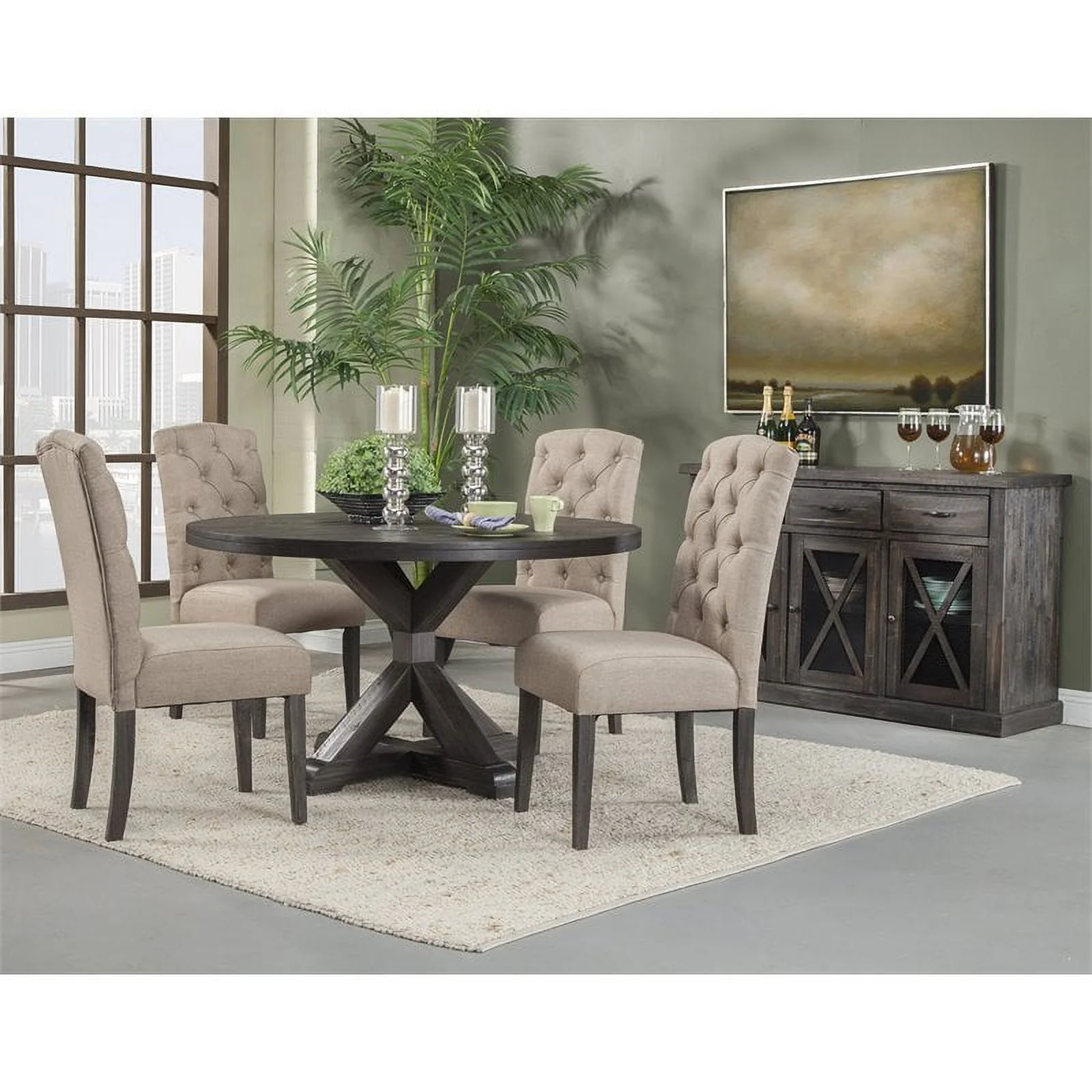 Bowery Hill Contemporary Wood Dining Sideboard in Salvaged Gray