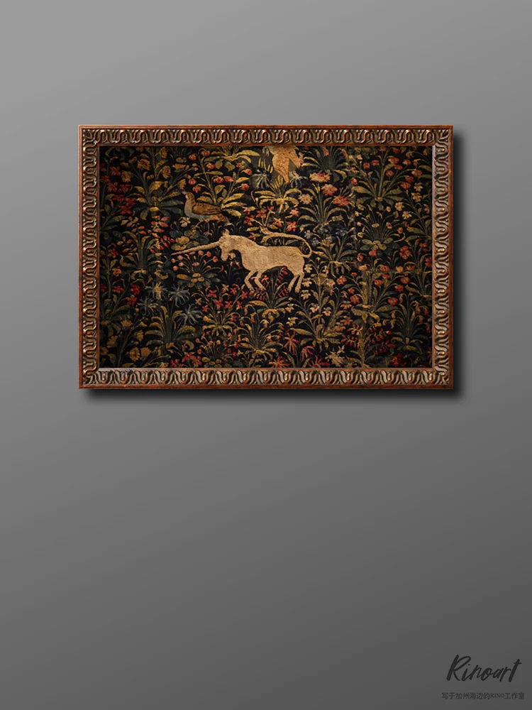 DZ002 - Unicorn Persian Hand-Painted Oil Wall Art, Customized Bestseller Décor