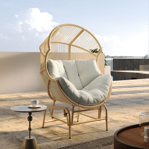 Paolos Outdoor Modern Wicker Gliding Chair by Christopher Knight Home