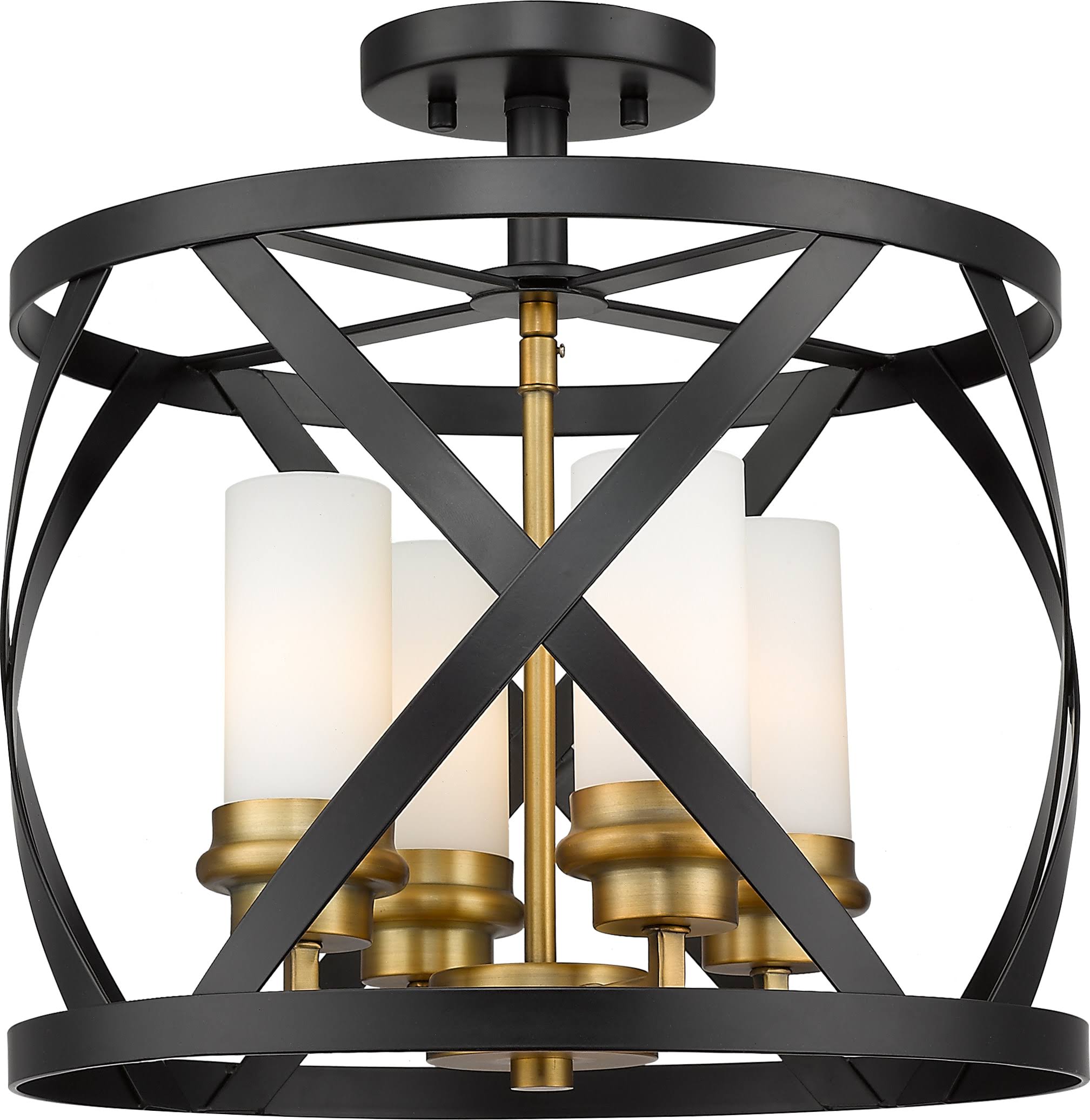 Z-Lite 481SF15-MB-OBR Malcalester - 4 Light Semi-Flush Mount Matte