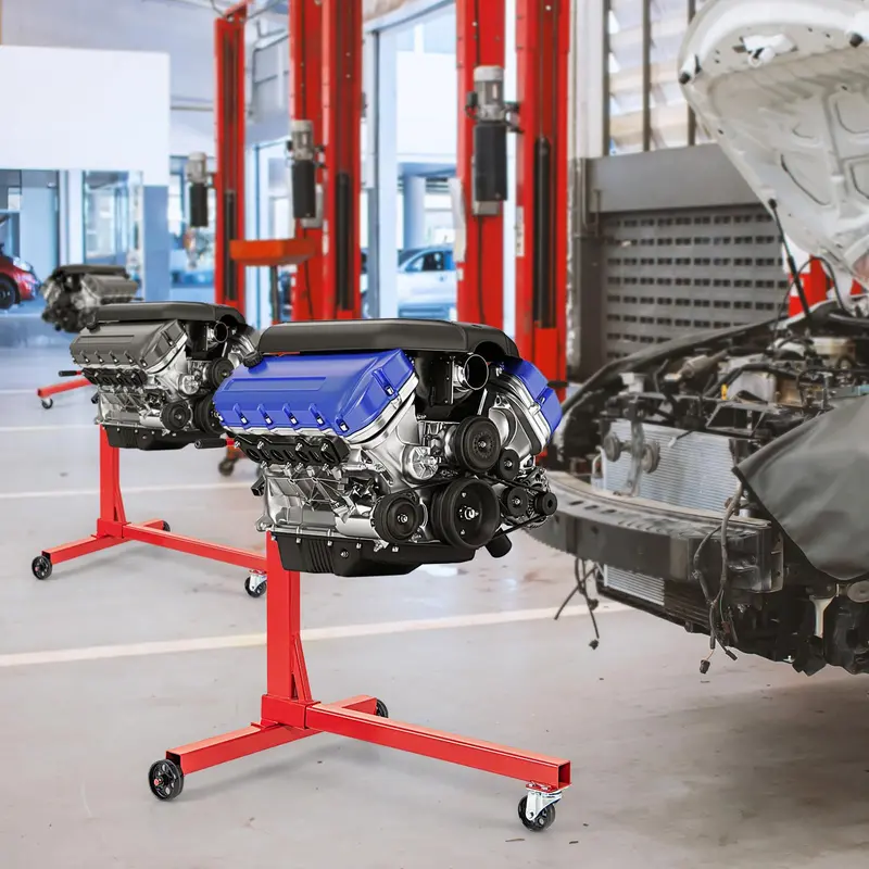 Precision Engine Stand – 750 lb Motor Lift with 360° Rotation, Adjustable Arms & Mobility Wheels