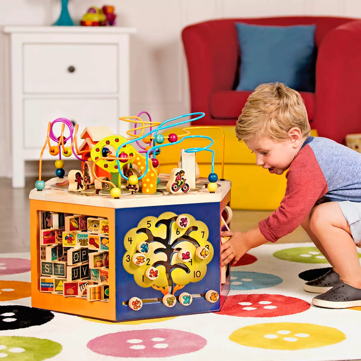 B. toys Wooden Activity Cube – Youniversity