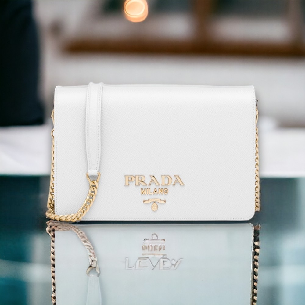 Prada Saffiano Leather Mini Bag White 22Cm