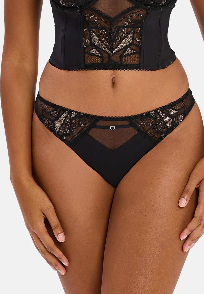 Tanga Désiré Noir & Lurex Cuivré