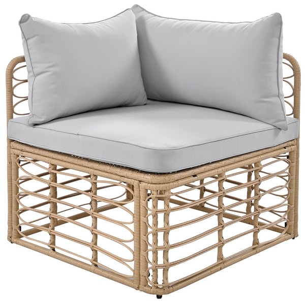 Leisure Zone 7 Pieces AllWeather Rattan Sectional Sofa Set