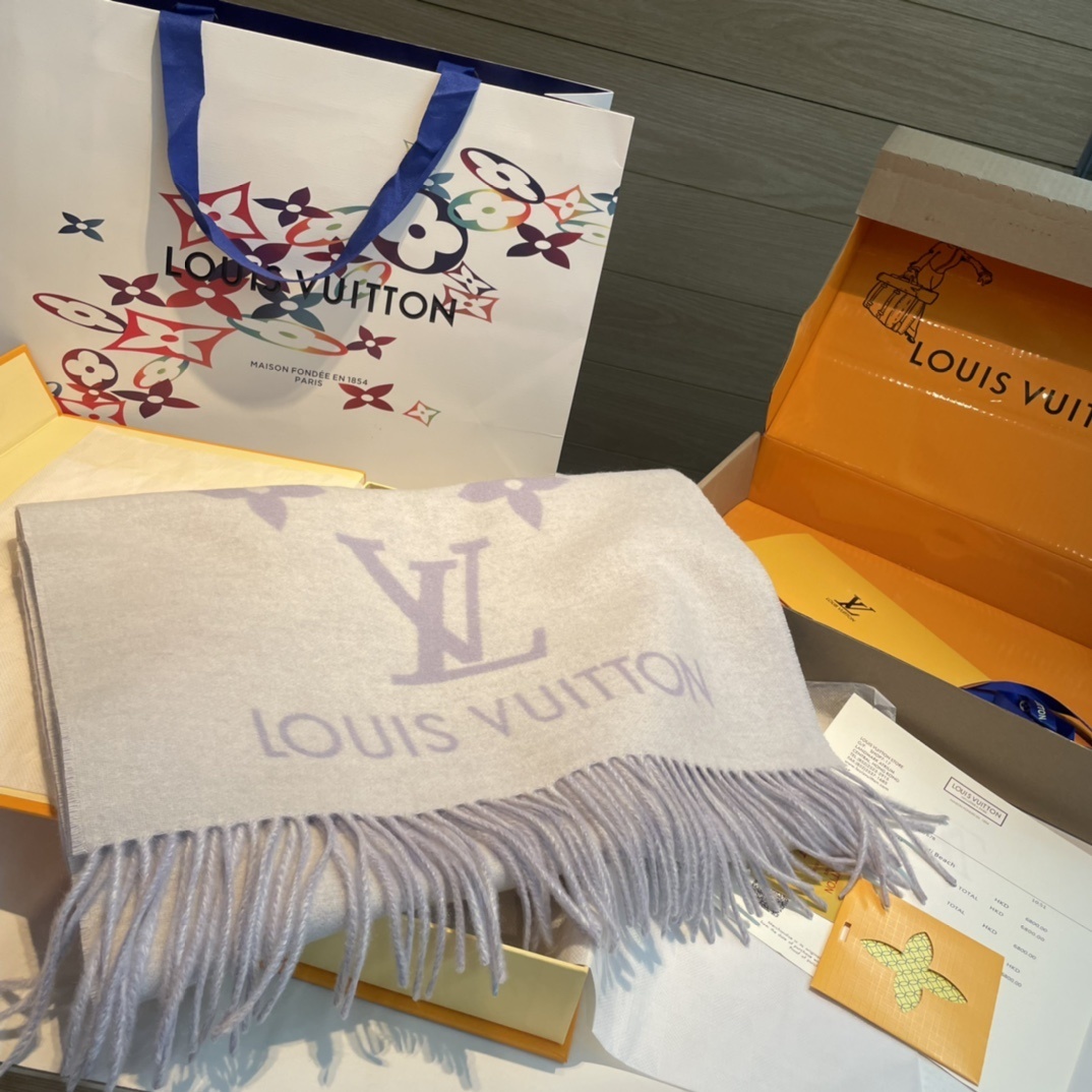 Louis Vuitton Monogram Giant Purple Scarf For Women 170cm