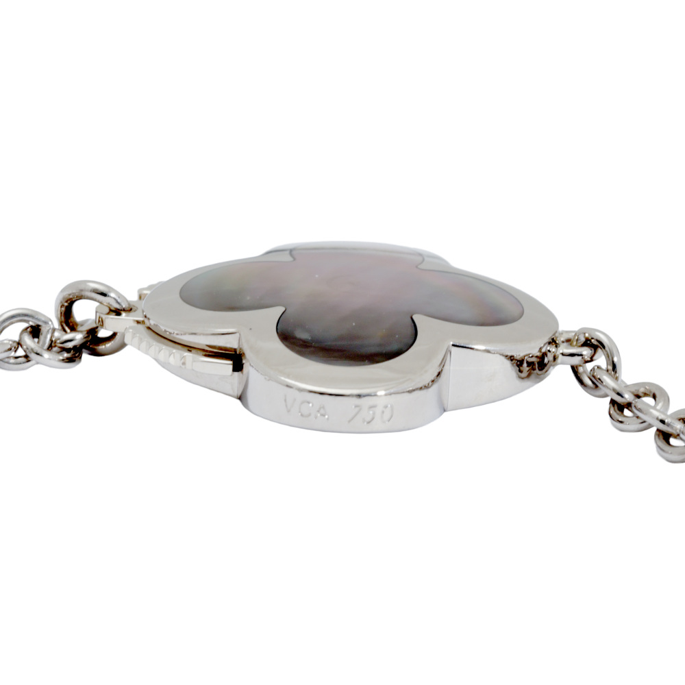 Van Cleef & Arpels Pure Alhambra 9 Motifs Necklace 18K White Gold Mother of Pearl