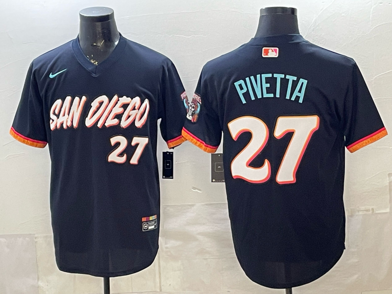 Men's San Diego Padres Nick Pivetta #27 Obsidian 2026 City Connect Stadium Jersey
