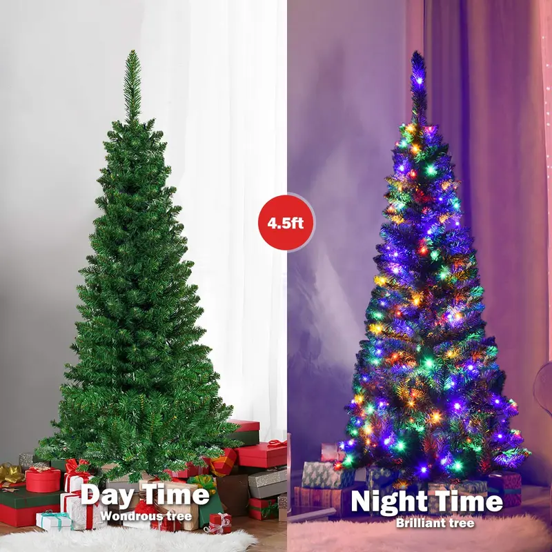 Premium Pencil-Style Pre-Lit Christmas Tree – Available in 4.5FT, 6.5FT, and 7.5FT Heights