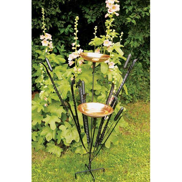 Achla Double Cattail Birdbath