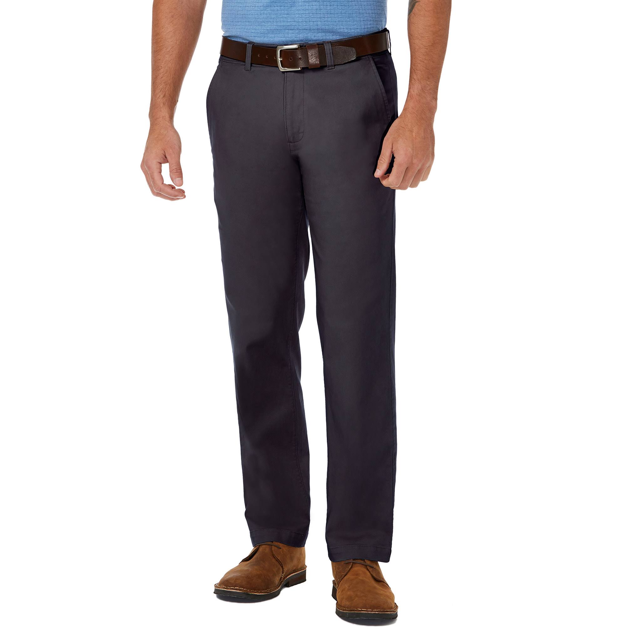 Haggar Men&s Coastal Comfort Flat Front Chino Pant Straight Fit Hc00274, Size: 34x34