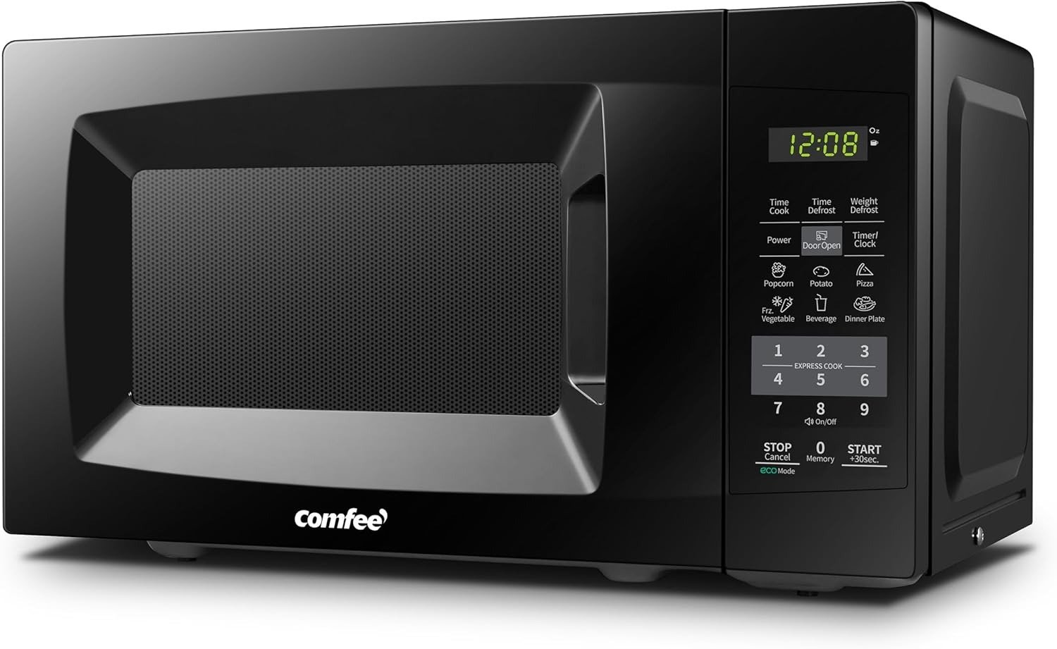 Countertop Microwave Oven with Sound On/Off, ECO Mode and Easy One-Touch Buttons, 0.7cu.ft, 700W, Black