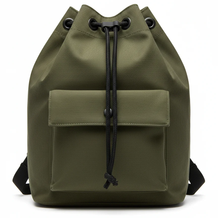 Olive Canvas Bucket Bag