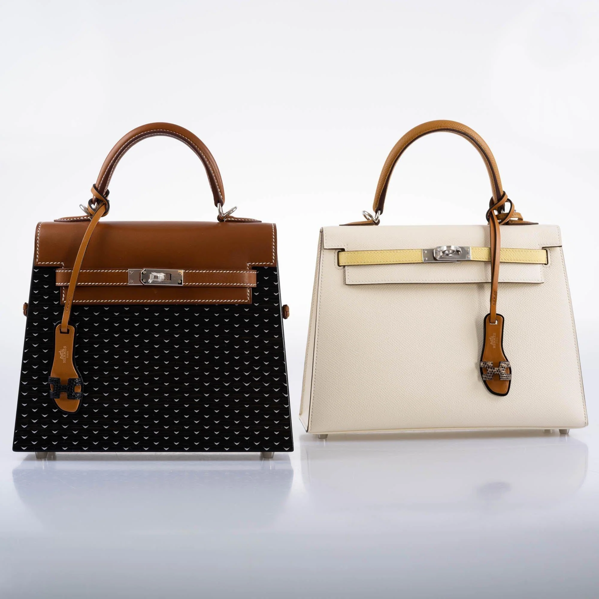 Hermès Kellywood 22 Bog Oak, Aluminum & Barenia Leather Palladium Hardware