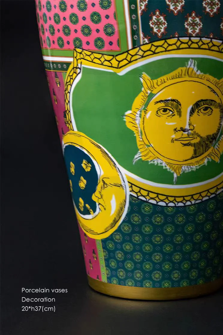 DC048 - Home Lucky colored hand-painted tiger vase entrance exotic flower pot household decoration vase