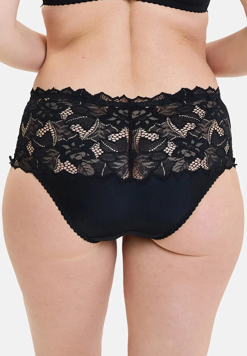 Lot de 5 culottes Arum Noir, Blanc, Skin, Magenta Pourpre et Vert Aquifère