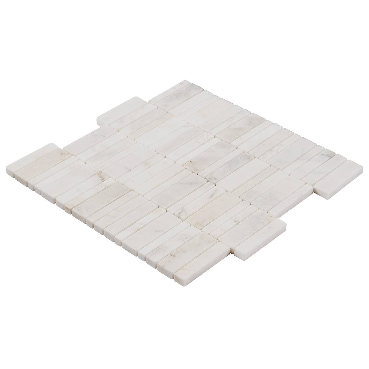 Ivy Hill Tile Alaska White Waterfall Polished Marble Mosaic