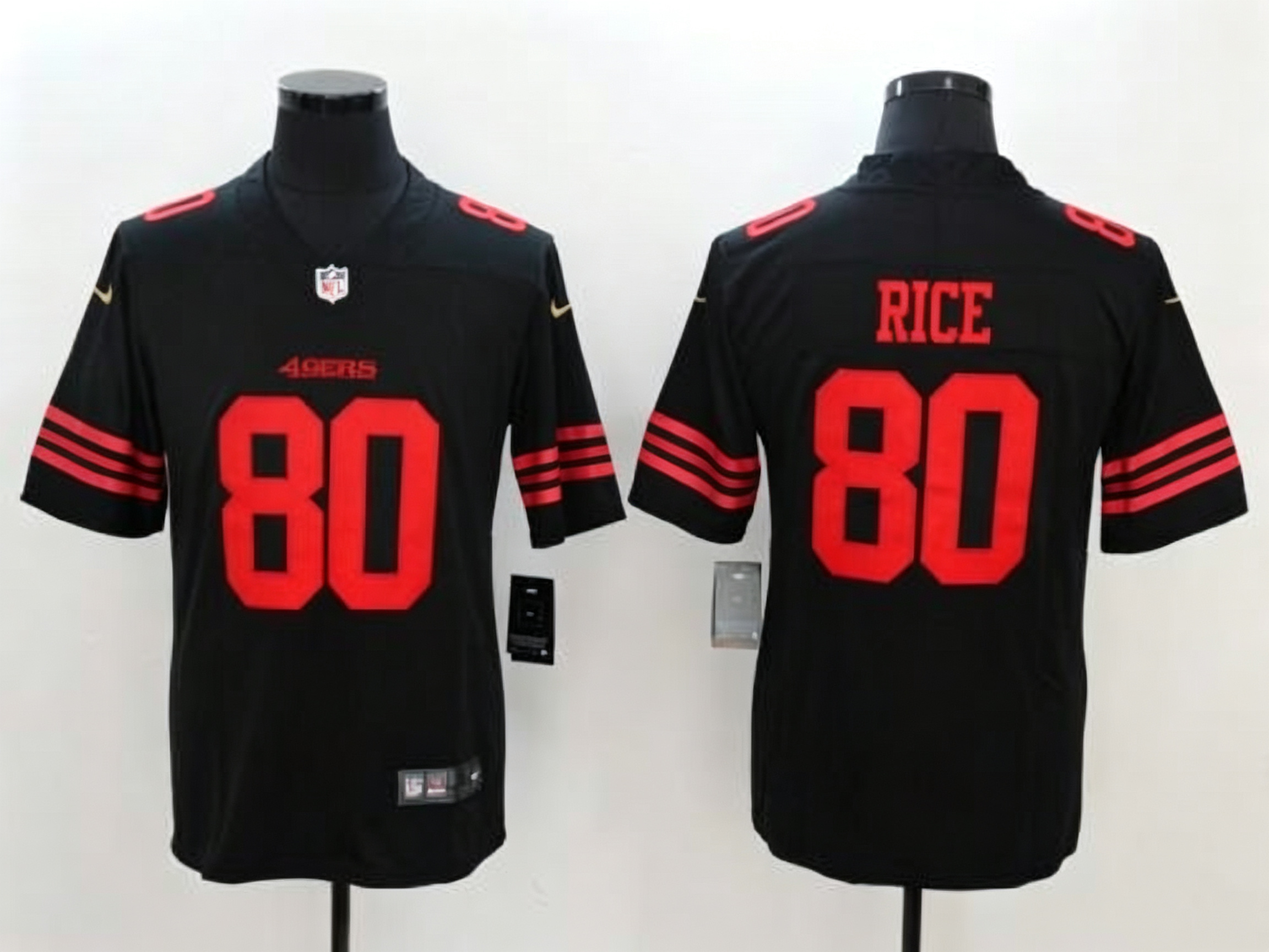 Men's San Francisco 49ers Jerry Rice #80 Black Game Player Jersey