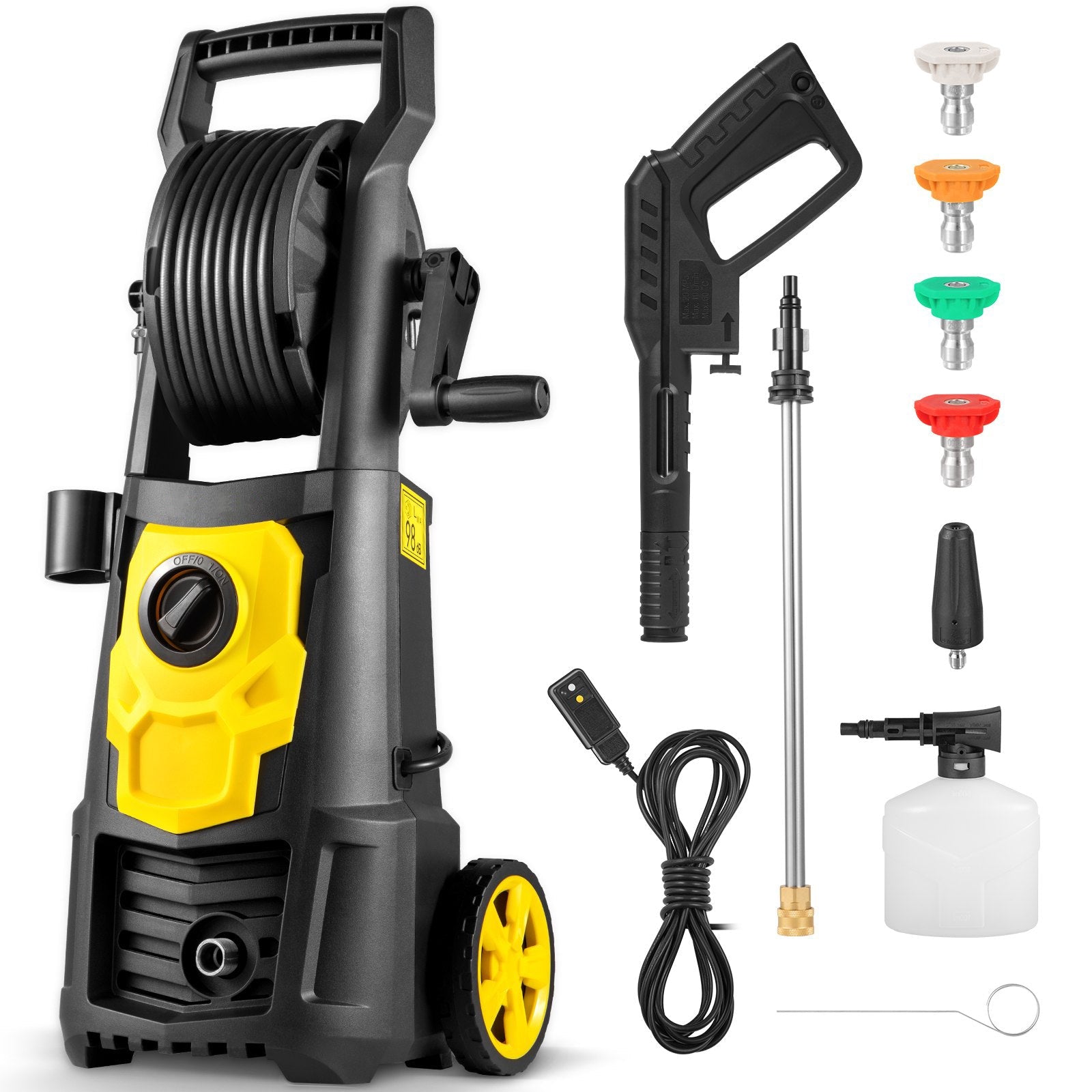 2026 Advanced Powerful 2000PSI Electric Pressure Washer With 5 Nozzles