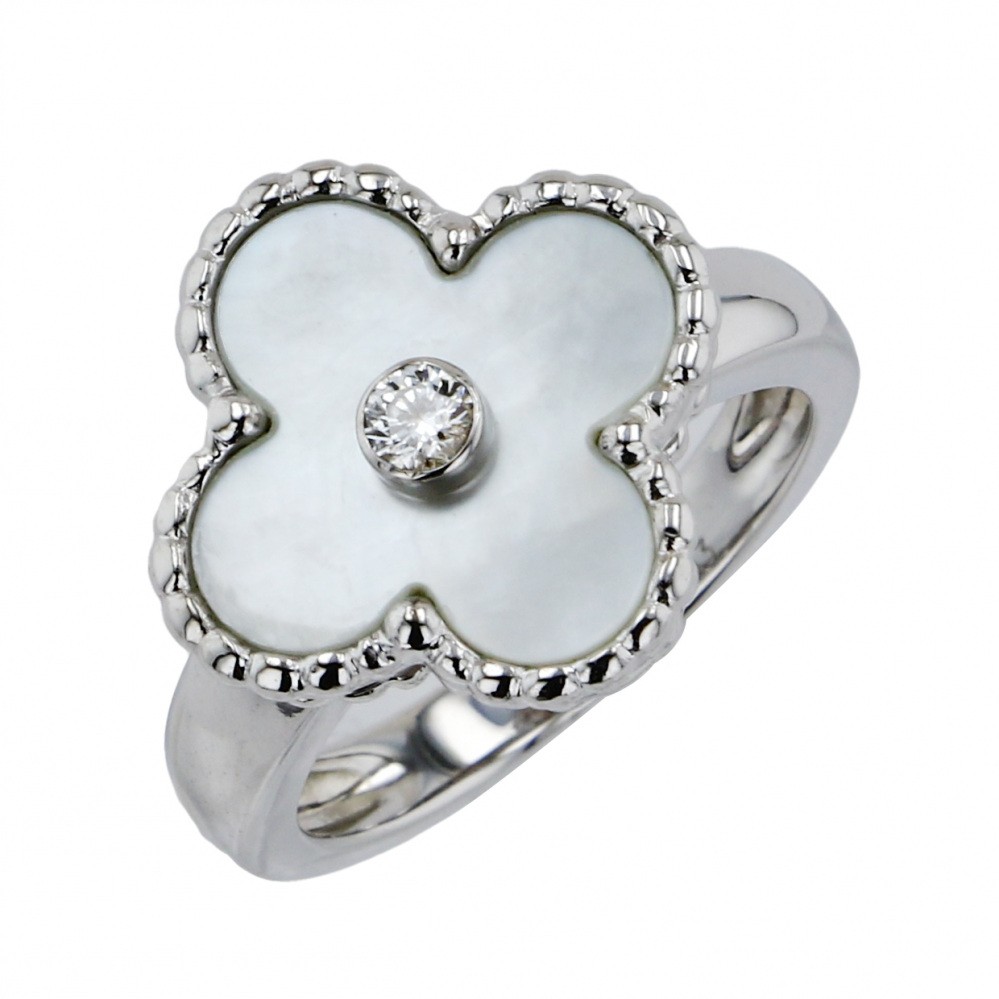 Van Cleef & Arpels Vintage Alhambra Ring 18K White Gold