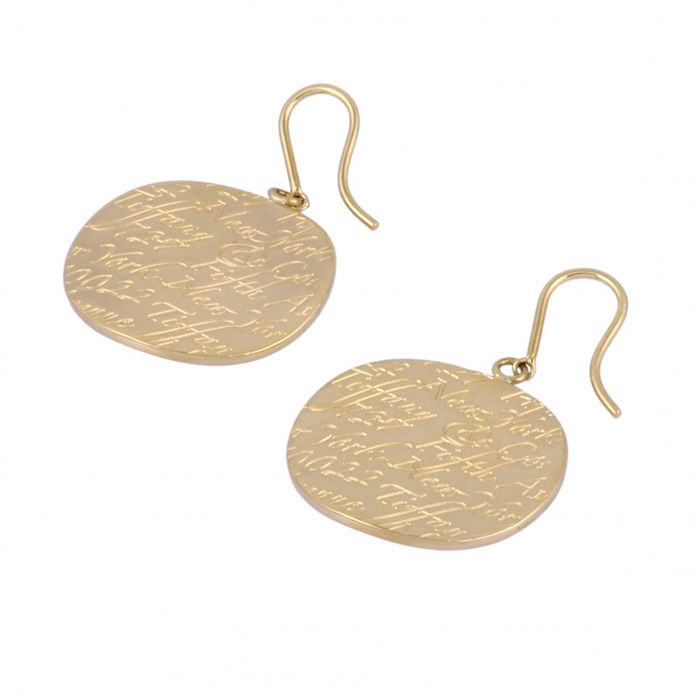 Tiffany & Co. Tiffany Notes Round K18YG Yellow Gold Earrings